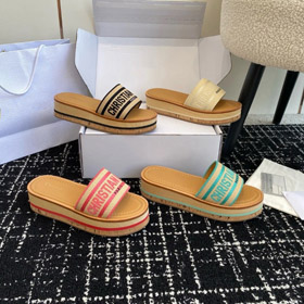 Dior novo aberto-pé bordado plataforma sandálias-5705  