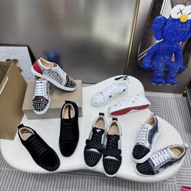 CL Lupitin sapatos de tênis de topo baixo com strass e solas vermelhas-5718  