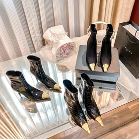 Yves Saint Laurent YSL botas de calcanhar de estilo com zíper lateral-5722  