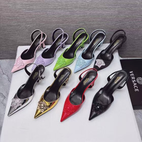 Versace novo salto estilo aberto-pé sandálias-5726  