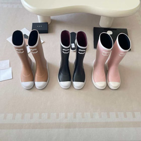 Chanel elegante e versátil antiderrapante meio-bezerro botas de chuva-5728  