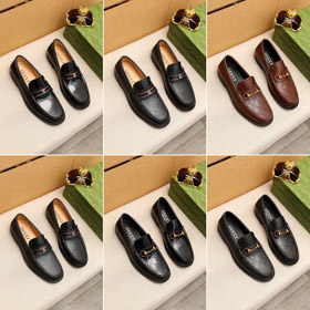 Gucci novo deslizamento respirável sapatos de couro negócios-5746  