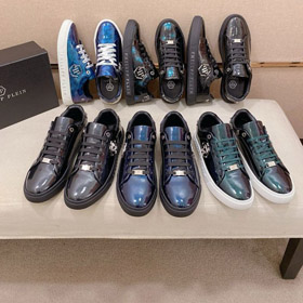 Philipp Plein antiderrapante, desgaste resistente acabamento brilhante sapatos atléticos-5769  