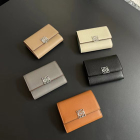 Loewe novo tri-dobra perfurado floral padrão cor-bloco carteira-5778  