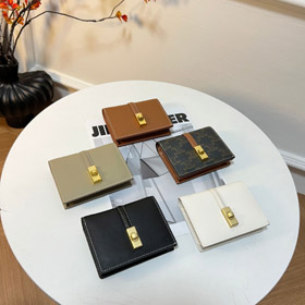 Celine estilo vintage impresso suporte de documento multi-cartão com fechamento fivela-5787  