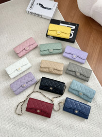 Chanel caviar couro acolchotado cadeia crossbody saco-5797  