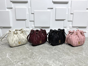 Miu Miu novo plissado cordão saco balde-5810  