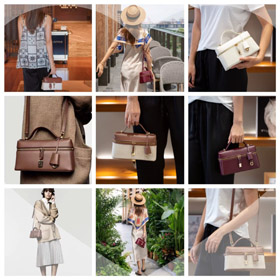 Loro Piana novo saco cosmético de couro vintage-5830  