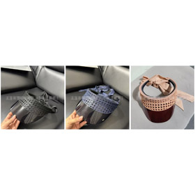 Dior novo chapéu de sol de fita de padrão de cannage tecido aberto-5859  