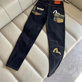 EVISU novo bordado e impresso lavado jeans-5866  