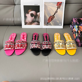 Dolce & Gabbana DG nova carta bordada versátil slip-on sandálias-5870  