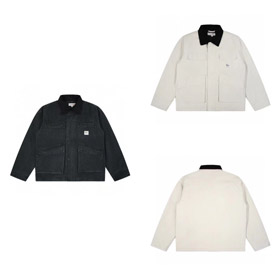 Stussy clássico lapela lavado algodão jaqueta-5891  