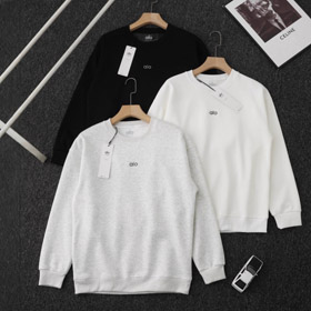 Alo bordado crewneck suéter com forro de lã-5914  