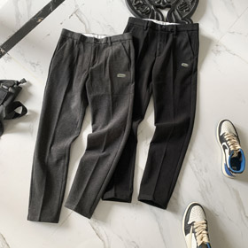 Lacoste clássico mistura de lã calças de perna reta-5927  