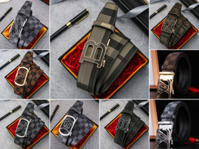 Burberry Louis Vuitton LV fivela automática cinto de couro genuíno-5995  