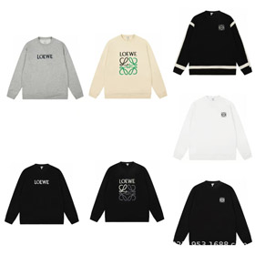 Loewe novo logotipo clássico bordado algodão suéter-5997  